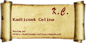 Kadlicsek Celina névjegykártya